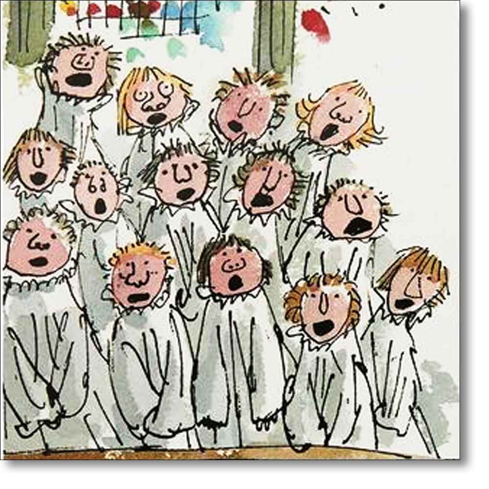 Christmas Card of 'King's Choir' by Quentin Blake