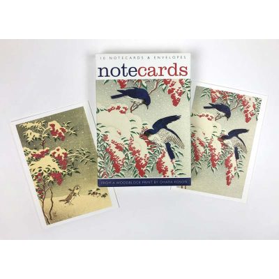 Notecards pack of 'Flycatchers in the Snow & Sparrows in the Snow' by Ohara Koson