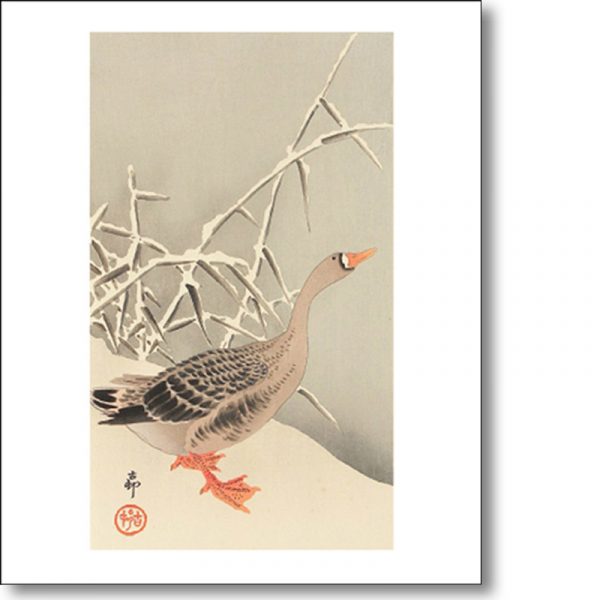 Greeting card of 'Snow Goose' by Ohara Koson