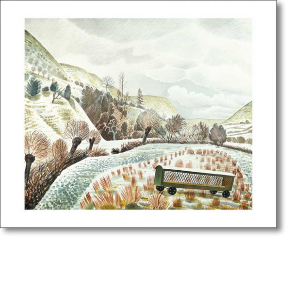 Greeting card of 'New Year Snow, 1935' by Eric Ravilious