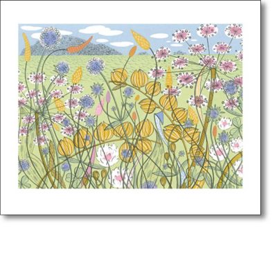 Greetings card 'Machair' by Angie Lewin