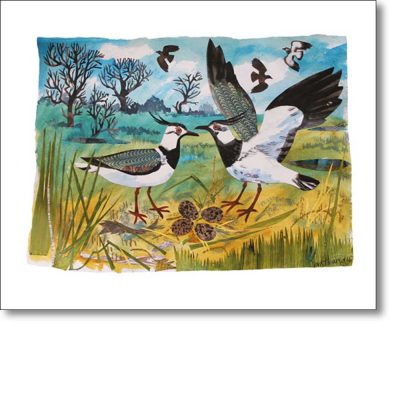 Greetings card of 'Lapwings Nest' by Mark Hearld