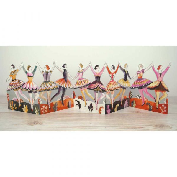 Fold-out card 'Dancers' by Sarah Young