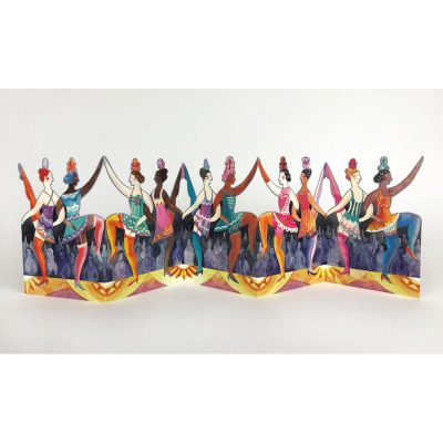 Fold-out card 'Cabaret Dancers' by Sarah Young