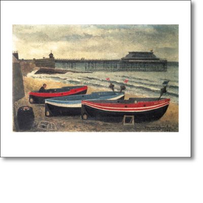 Greetings card 'Boats on Cromer Beach' by Tirzah Garwood