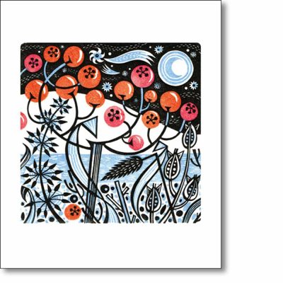 Greetings card 'Winter Berries' by Angie Lewin