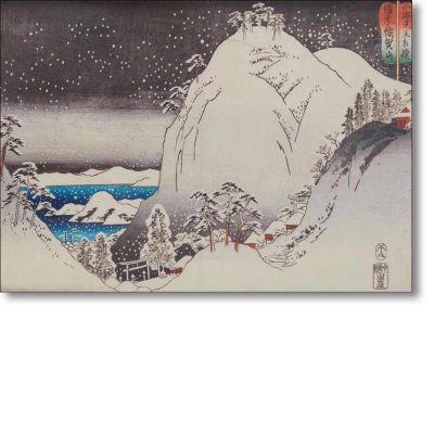 Christmas Card 'Snow Coast (Bizen Ukazan)' by Utagawa Hiroshige