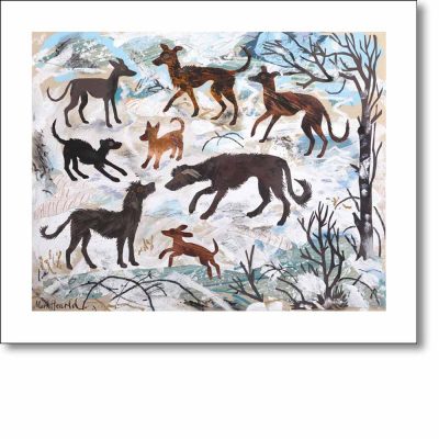 Greetings card 'Hounds in the Snow' by Mark Hearld