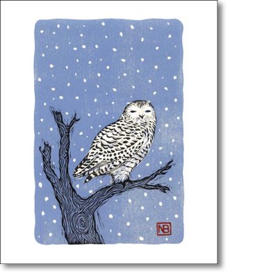 Greetings card 'Snowy owl' by Neil Brigham
