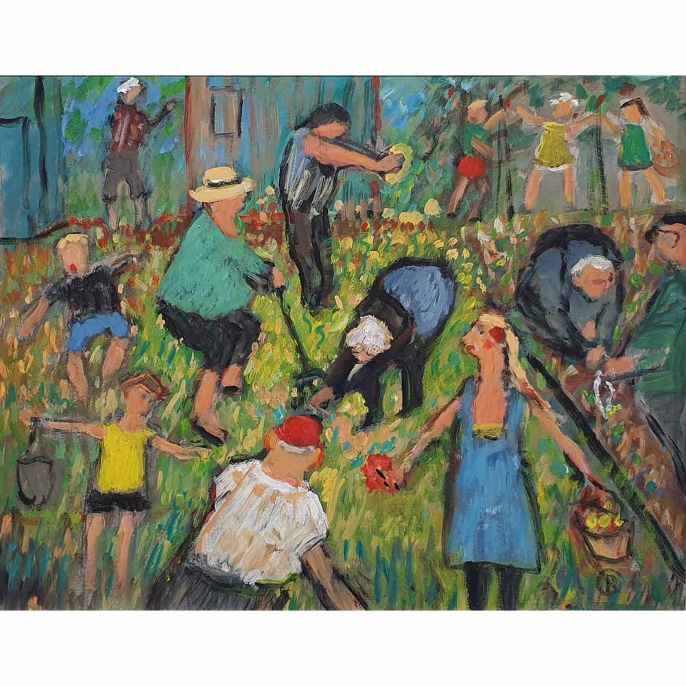 Acrylic painting of 'Lockdown Harvest' by Rosemary Carruthers