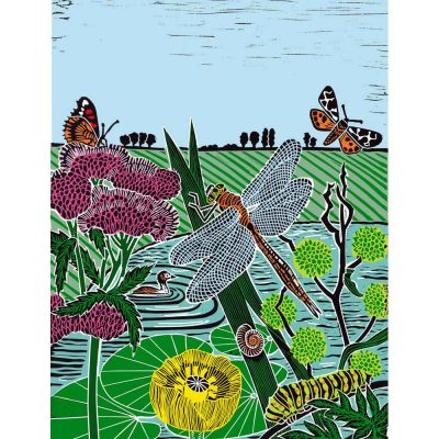 Linocut 'Norfolk Broads' by Kate Heiss