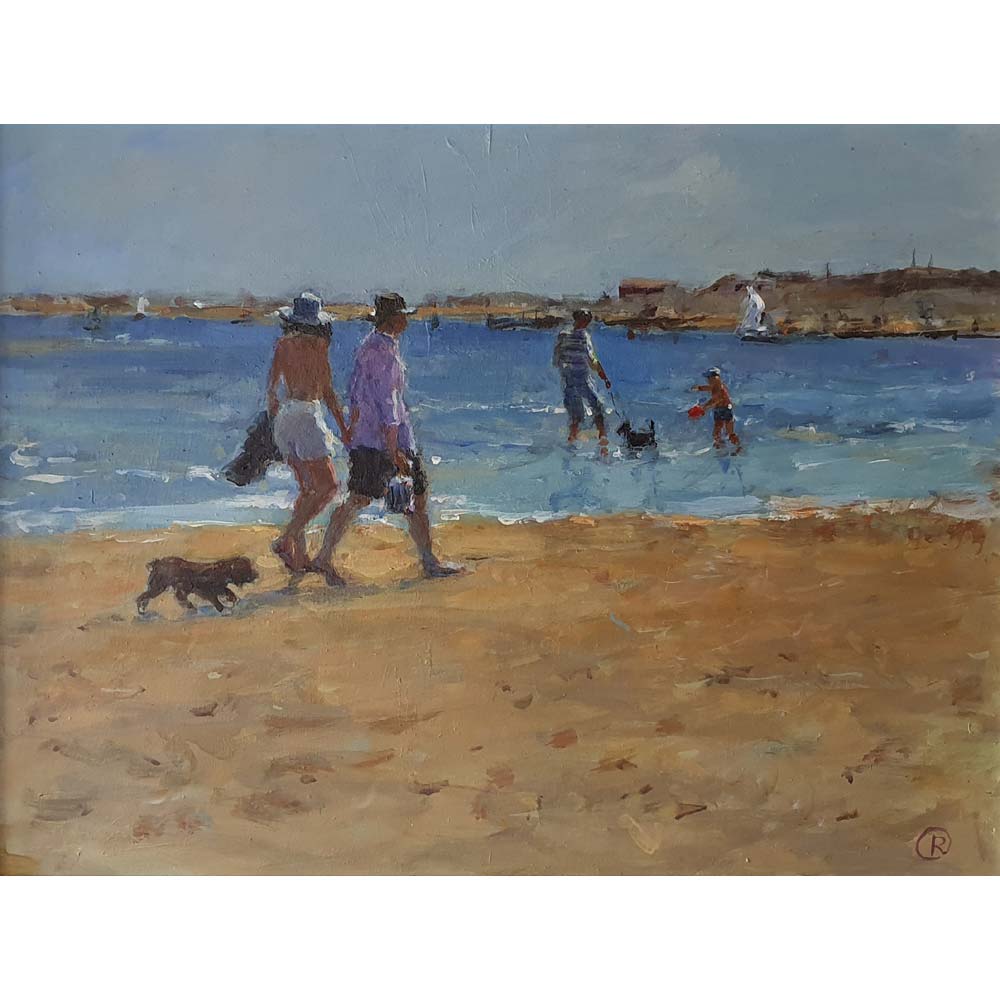 Acrylic painting 'Walk on Wells Beach' by Rosemary Carruthers