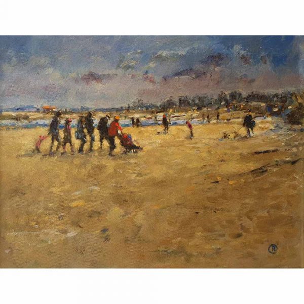 Acrylic painting 'Winter on Wells Beach' by Rosemary Carruthers