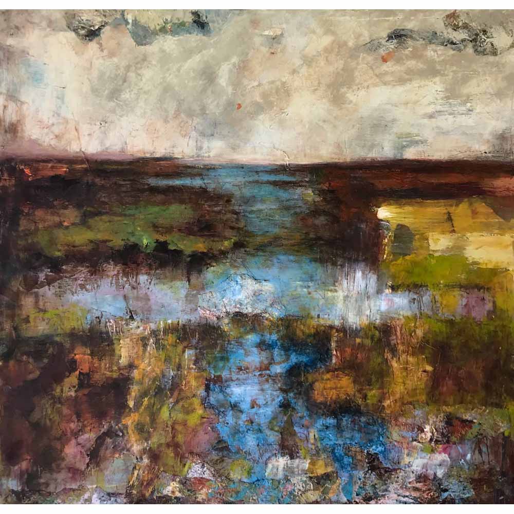 Mixed media painting 'Norfolk Saltmarsh III' by Steven Levitt