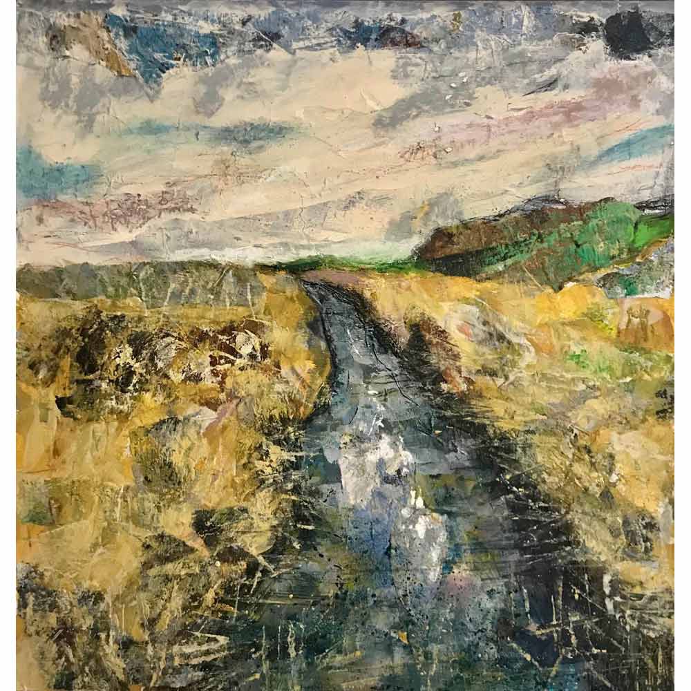 Mixed media painting 'Norfolk Walk II' by Steven Levitt