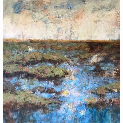 Mixed media painting 'Norfolk Saltmarsh I' by Steven Levitt
