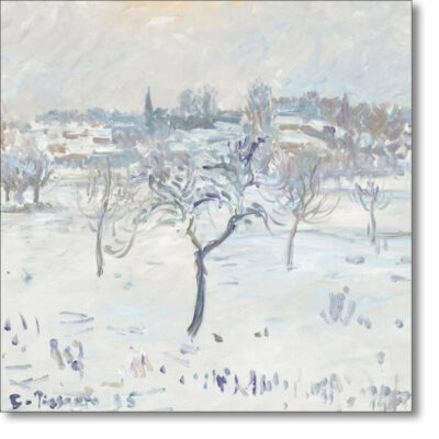 Christmas Card 'Snowy Landscape at Eragny' by Camille Pissarro