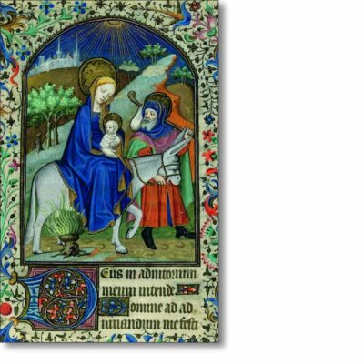 Christmas Card 'The Flight from Bethleham' from an illuminated manuscript