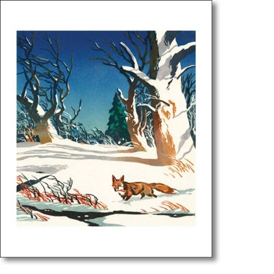 Greetings card 'The Red Fox' by Ernest W. Watson