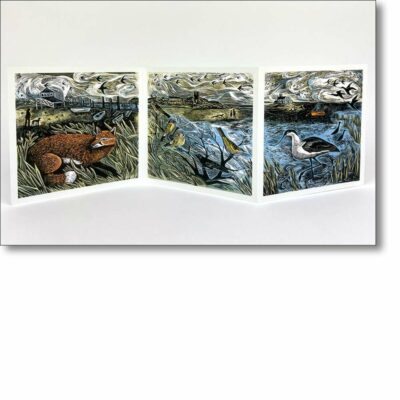 Tri-Fold card 'Morston to Blakeney Triptych' by Angela Harding