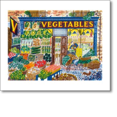 Greetings card 'V is for Vegetables' by Emily Sutton