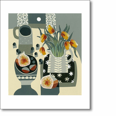 Greetings card 'Tulips and Fig' by Jane Walker