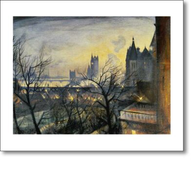 Greetings card 'London Twilight from the Adelphi' by Christopher Nevinson (1889-1946)