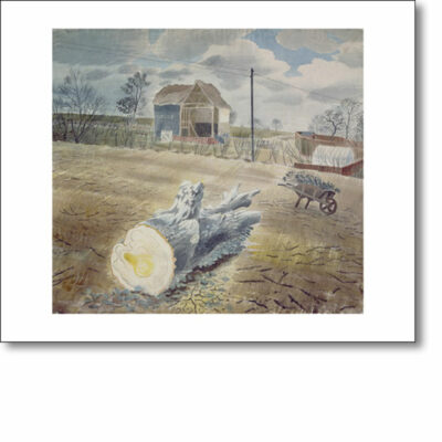 Greetings card 'Tree Trunk and Wheelbarrow' by Eric Ravilious (1903-1942)