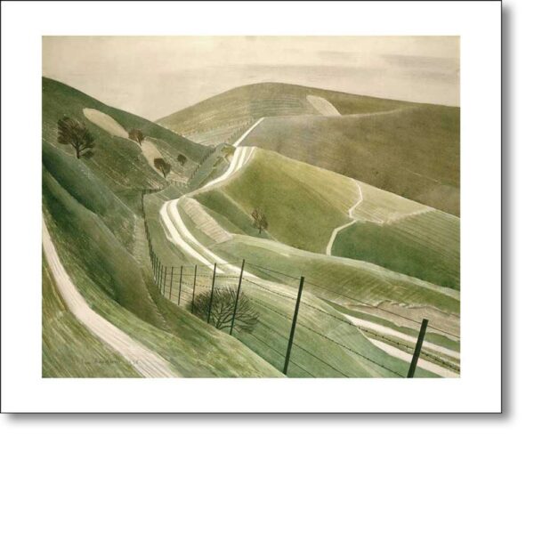 Greetings card 'Chalk Paths' by Eric Ravilious (1903-1942)