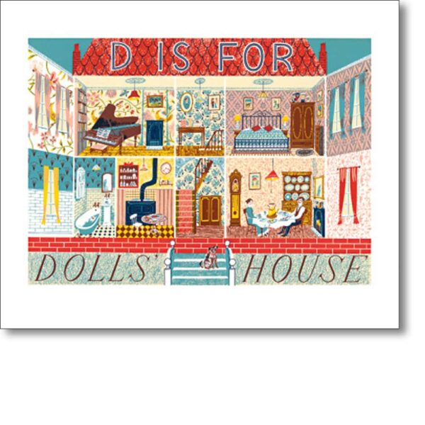 Greetings card 'D is for Doll's House' by Emily Sutton