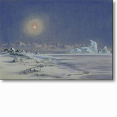 Christmas Card of 'Aug. 1911. Looking West from Cape Evans' by E.A. Wilson
