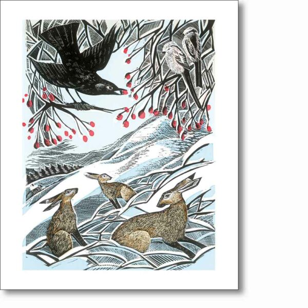 Greetings card 'Hares in Conversation' by Angela Harding