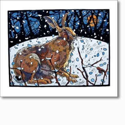 Greetings card 'Winter Hare' by Andrew Haslen