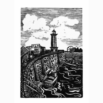 Wood Engraving 'Harbour Lighthouse' by Lyn May