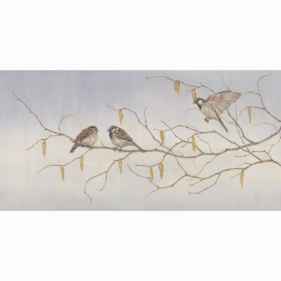 Limited Edition Giclee Print 'Sparrows and Catkins' by Bella Bigsby
