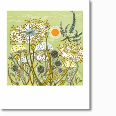 Greetings card 'Green Meadow' by Angie Lewin