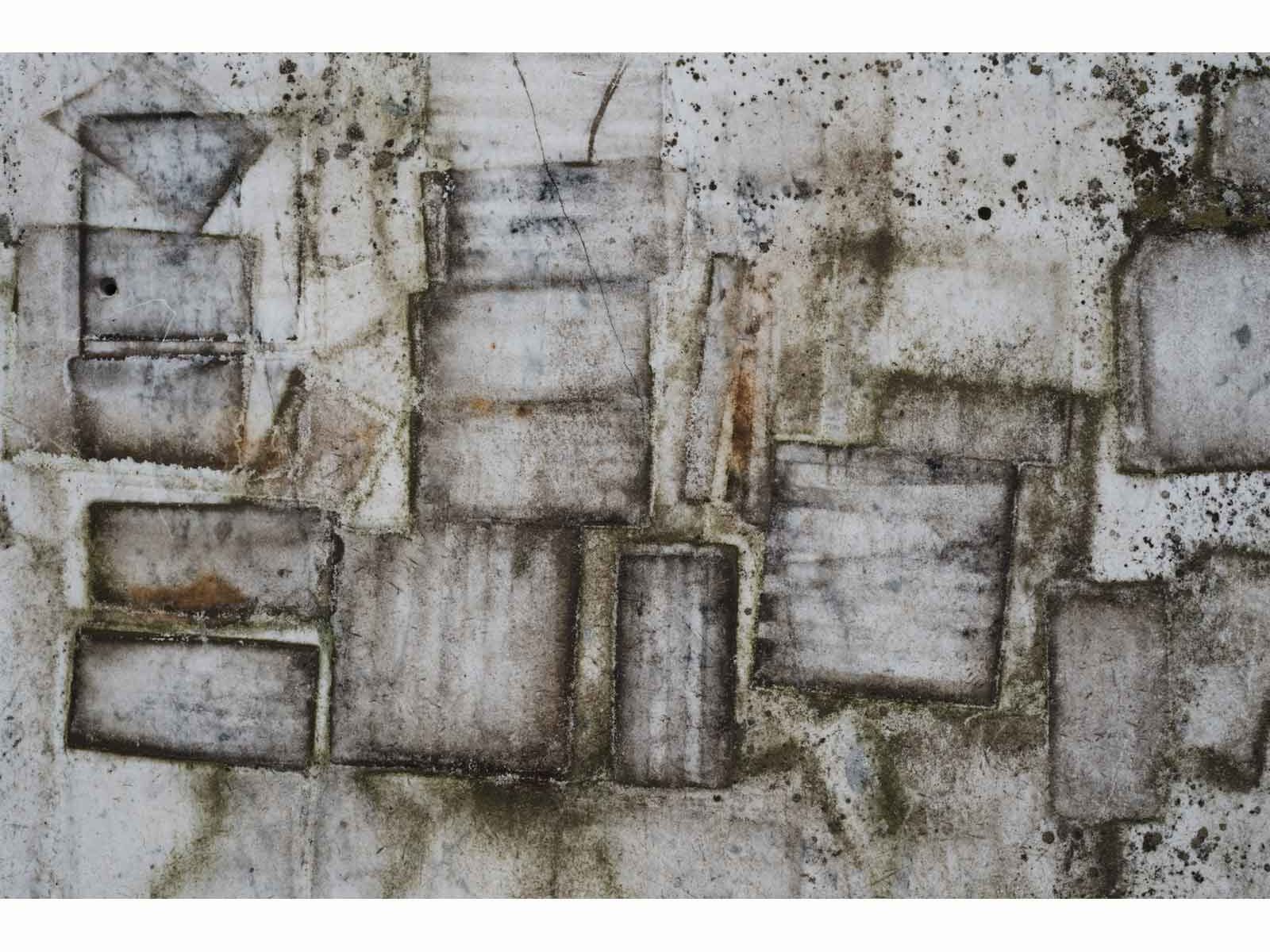 Photograph entitled 'marble palimpsest at a Norfolk reclamation yard' by Han Lee de Boer