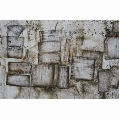Photograph entitled 'marble palimpsest at a Norfolk reclamation yard' by Han Lee de Boer