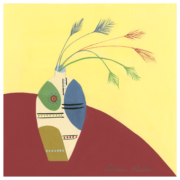 Gouache painting 'The Milliners Vase' by Patricia Mullin