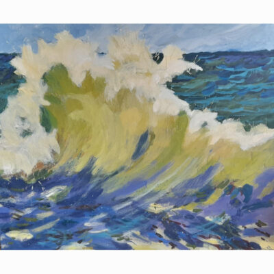 Acrylic on Canvas 'A Cold Rain and Yellow Light' by Mary Blue