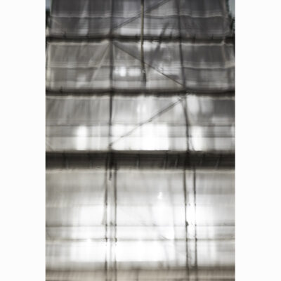 Photograph entitled 'scaffolding on golden square' by Han Lee de Boer