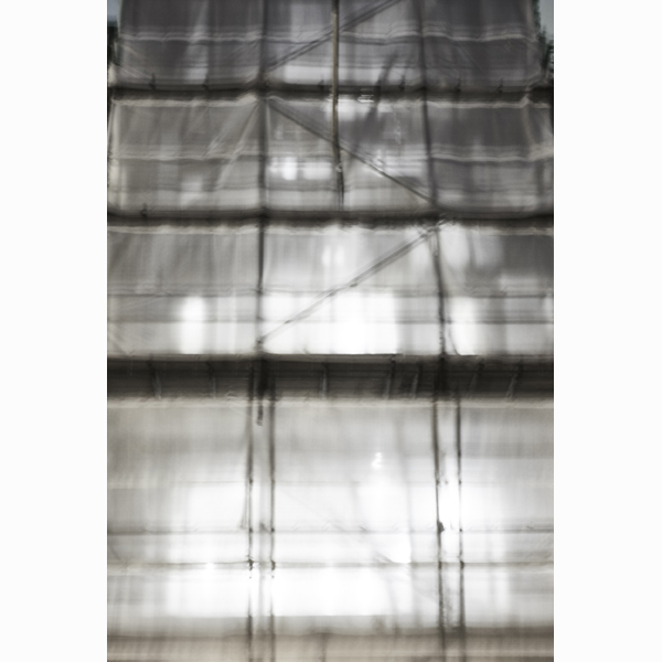 Photograph entitled 'scaffolding on golden square' by Han Lee de Boer